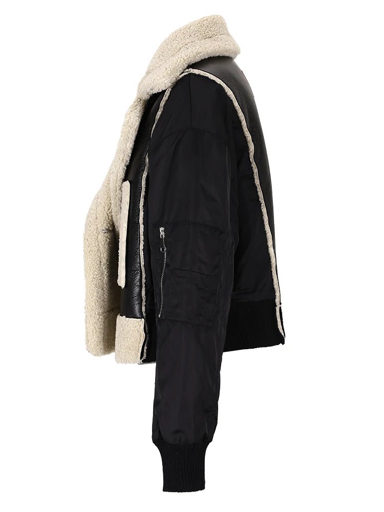 Sleeve Zip-Pocket Faux Fur Jacket - Kelly Obi New York