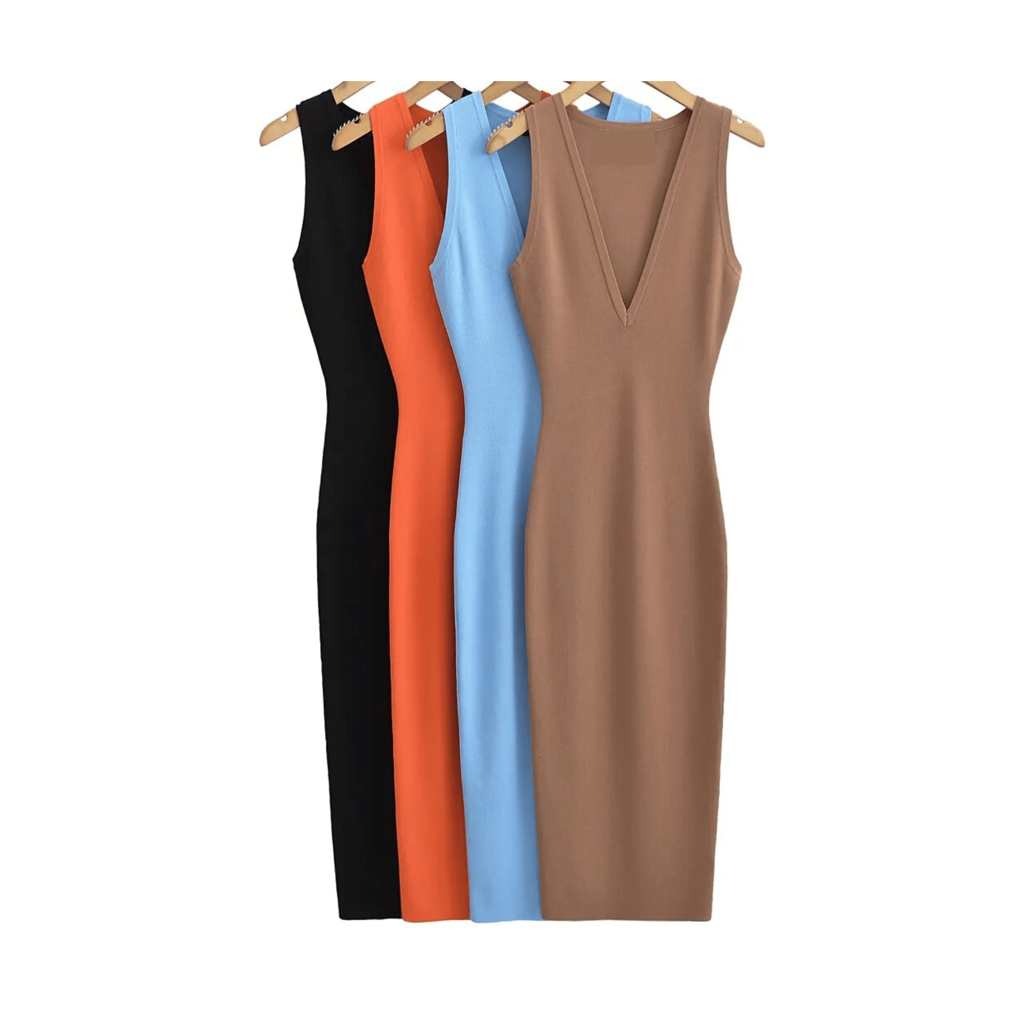 Sleeveless Midi Bodycon Knit Dress - Kelly Obi New York