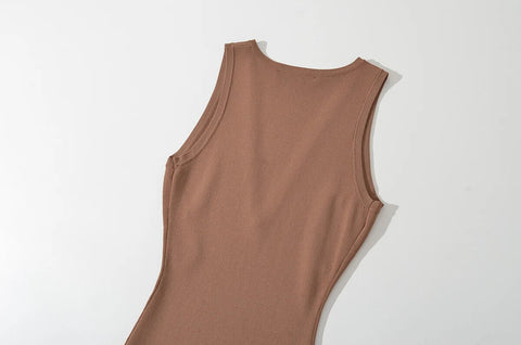 Sleeveless Midi Bodycon Knit Dress - Kelly Obi New York