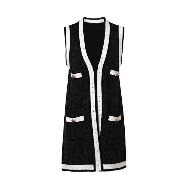 Sleeveless Open Loose Knit Dress - Kelly Obi New York