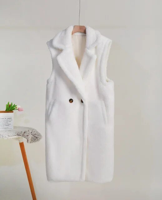 Sleeveless Welt Pocket Woolen Overwear Coat - Kelly Obi New York