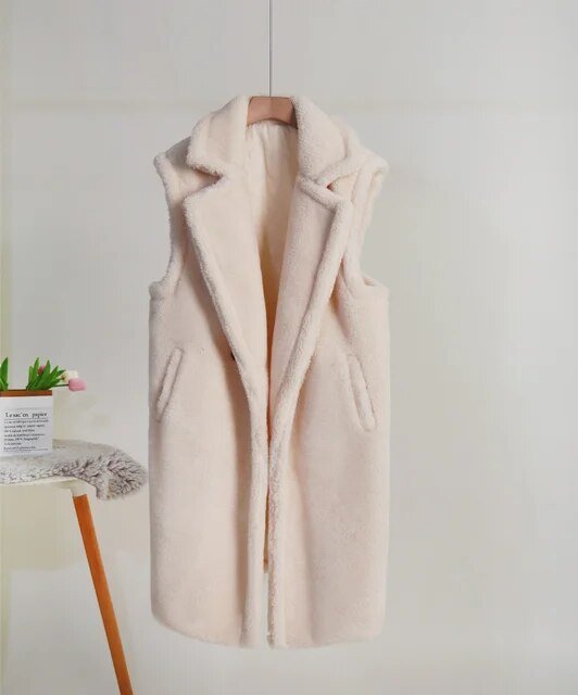 Sleeveless Welt Pocket Woolen Overwear Coat - Kelly Obi New York