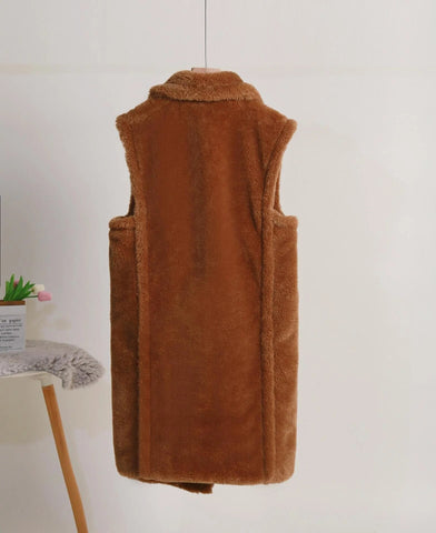 Sleeveless Welt Pocket Woolen Overwear Coat - Kelly Obi New York