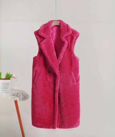 Sleeveless Welt Pocket Woolen Overwear Coat - Kelly Obi New York
