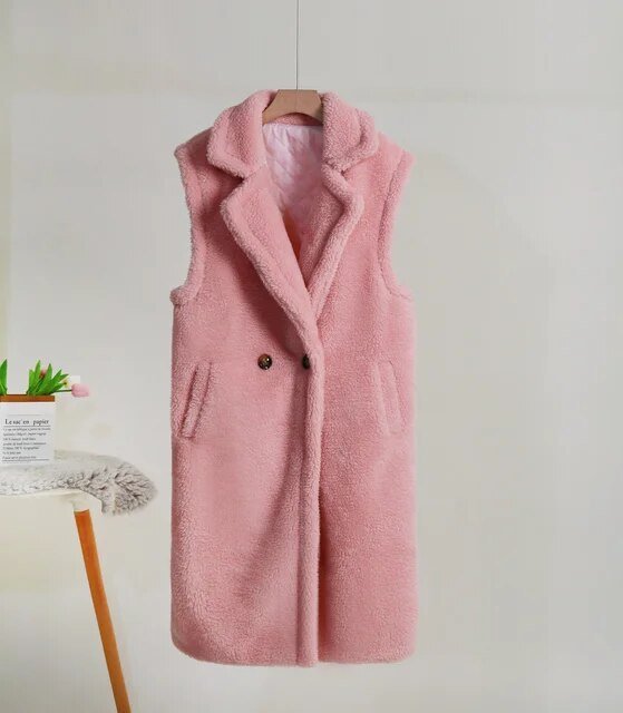 Sleeveless Welt Pocket Woolen Overwear Coat - Kelly Obi New York