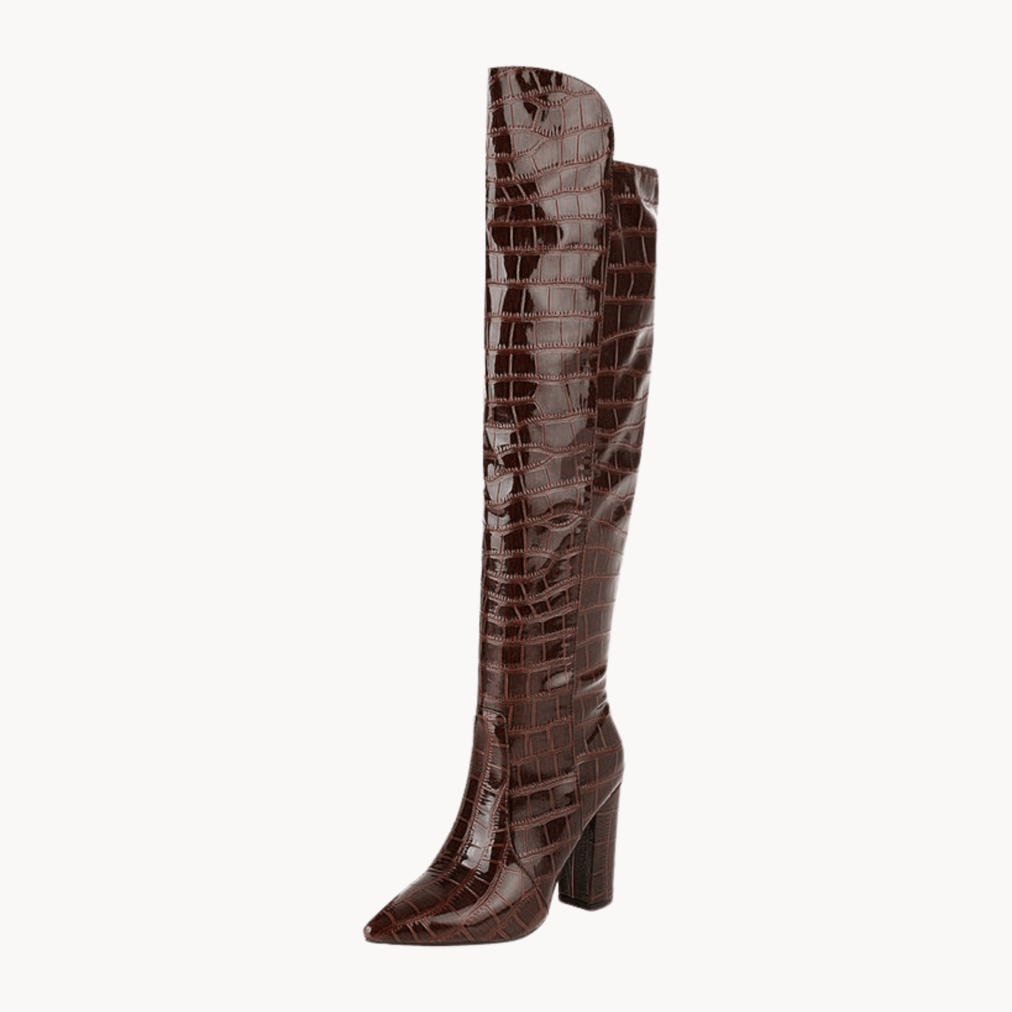 Snake Pattern Waterproof Platform Boots - Kelly Obi New York