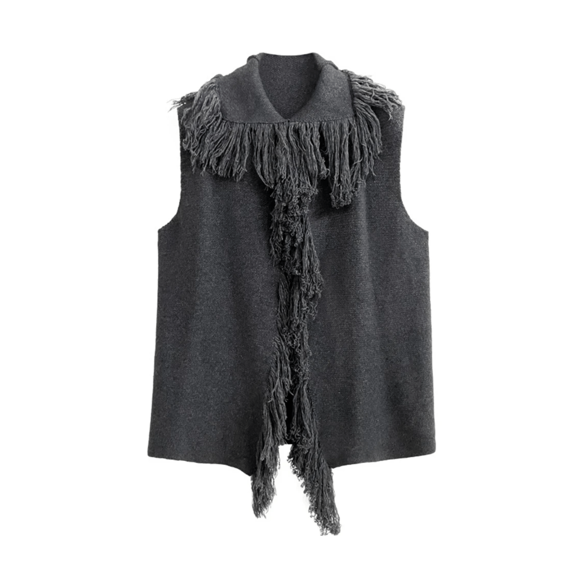 Soft Tasseled Sleeveless Knit Top - Kelly Obi New York