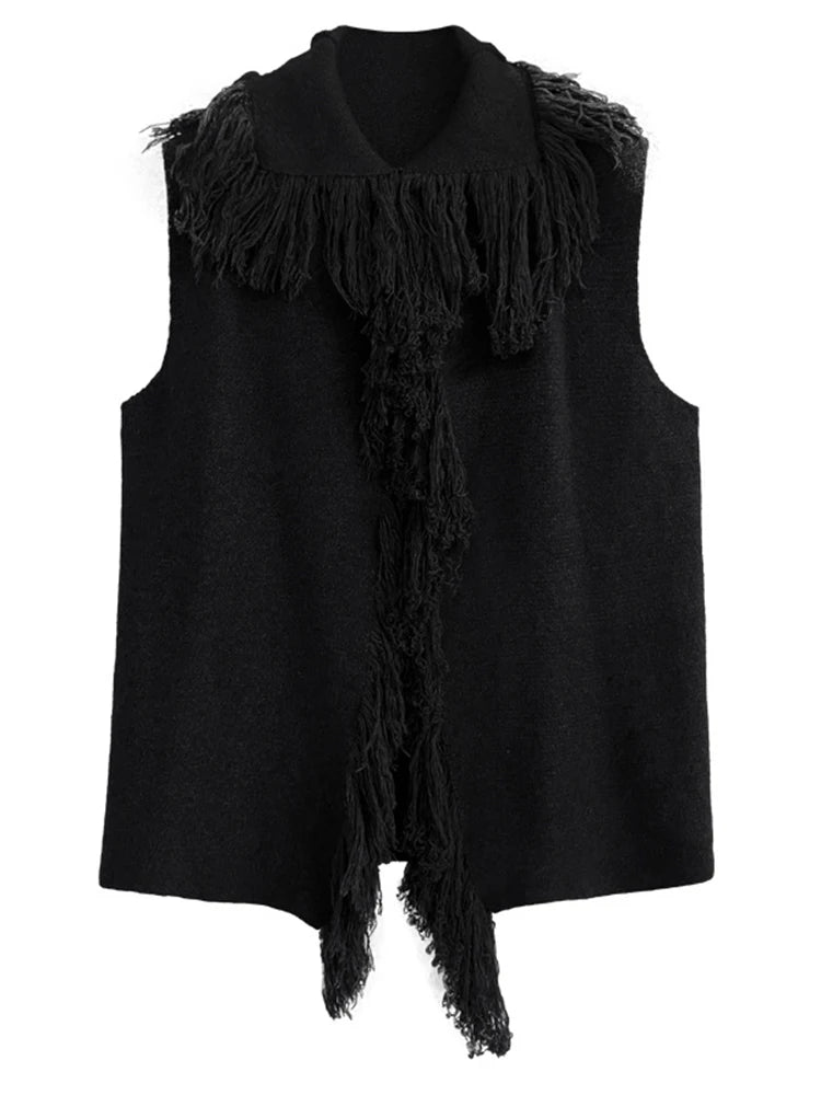 Soft Tasseled Sleeveless Knit Top - Kelly Obi New York