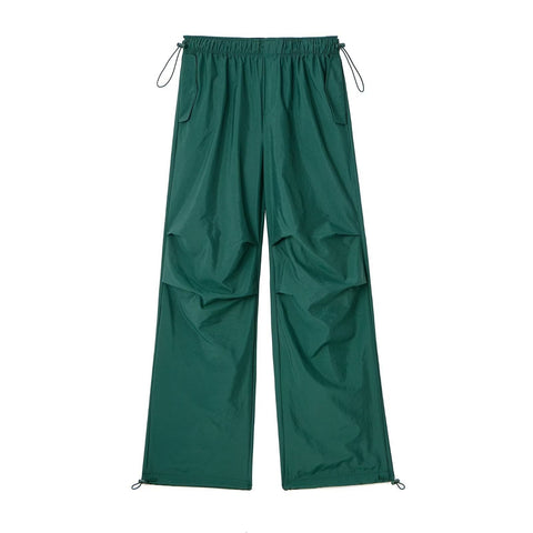 Solid Color Pleated Drawstring Pants - Kelly Obi New York