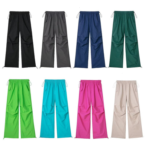 Solid Color Pleated Drawstring Pants - Kelly Obi New York