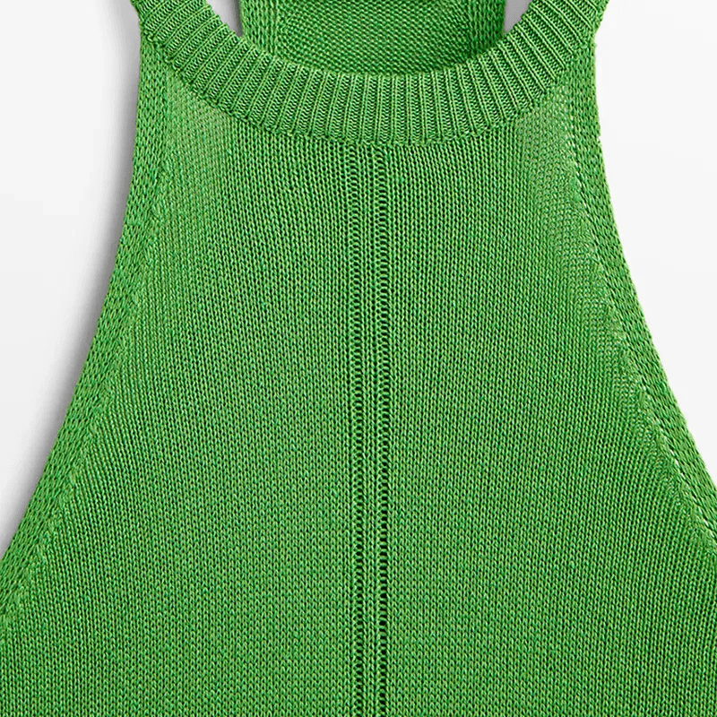 Solid Green Knit Dress - Kelly Obi New York
