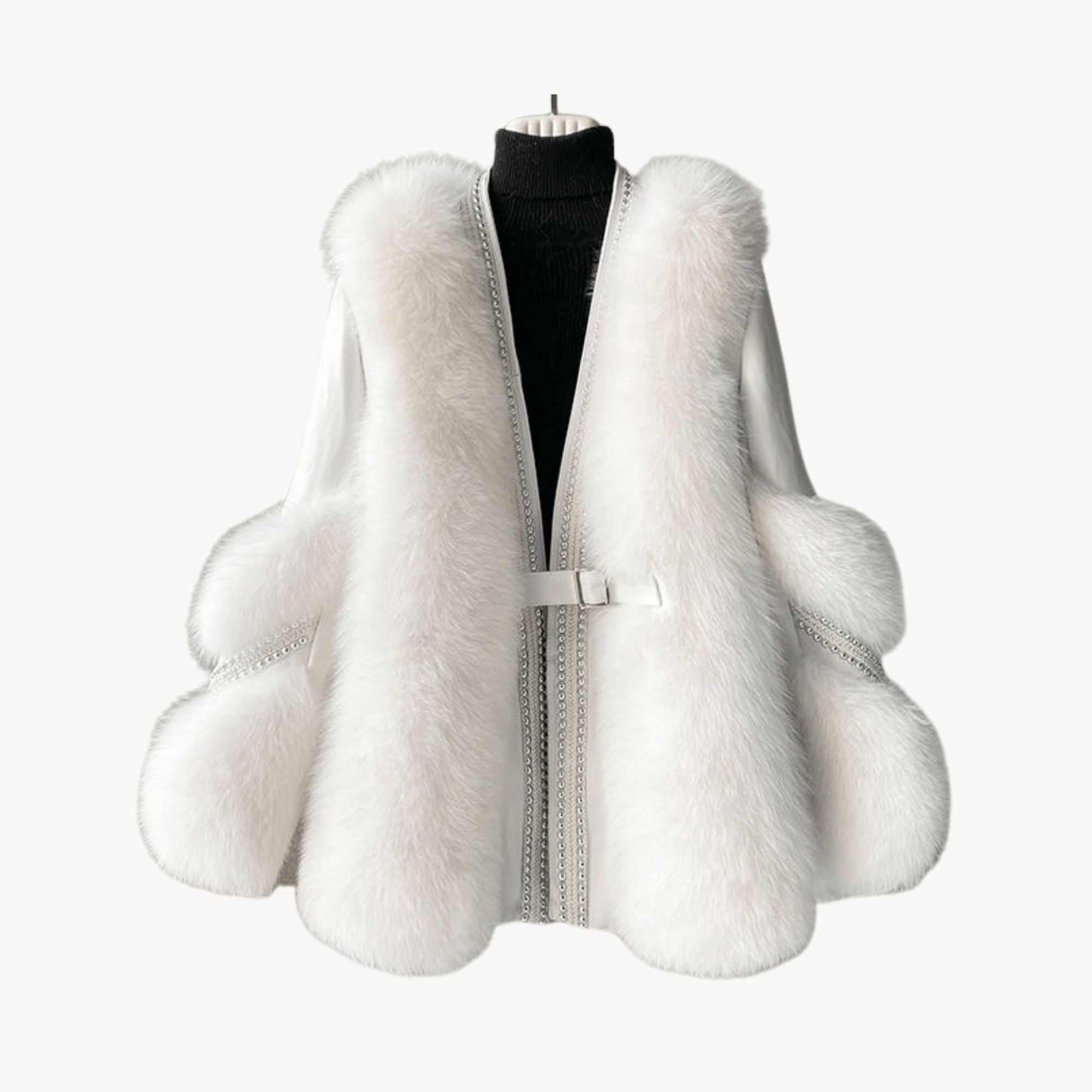 Spliced Faux Fur and Leather Coat - Kelly Obi New York