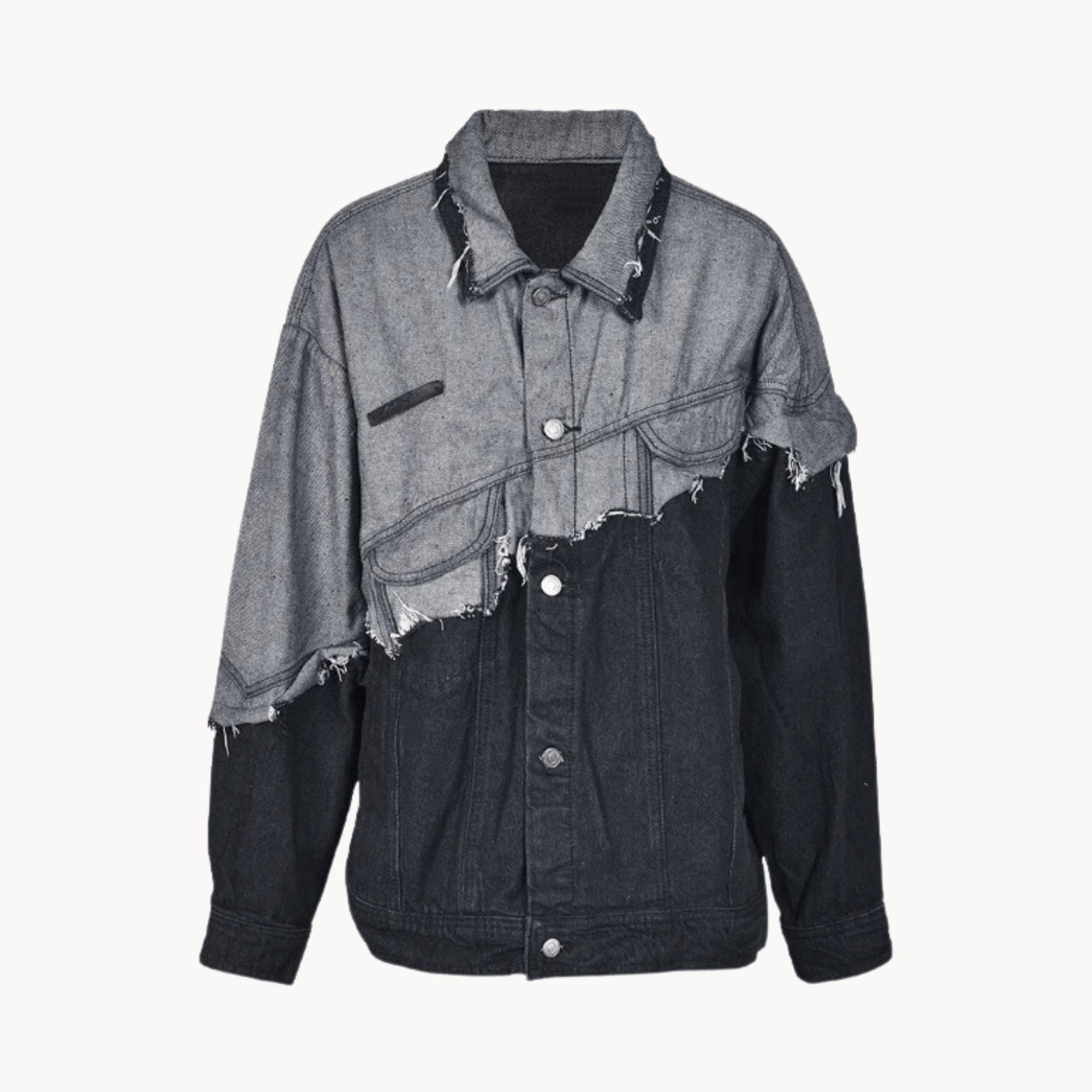 Spliced Ripped Effect Demin Jacket - Kelly Obi New York