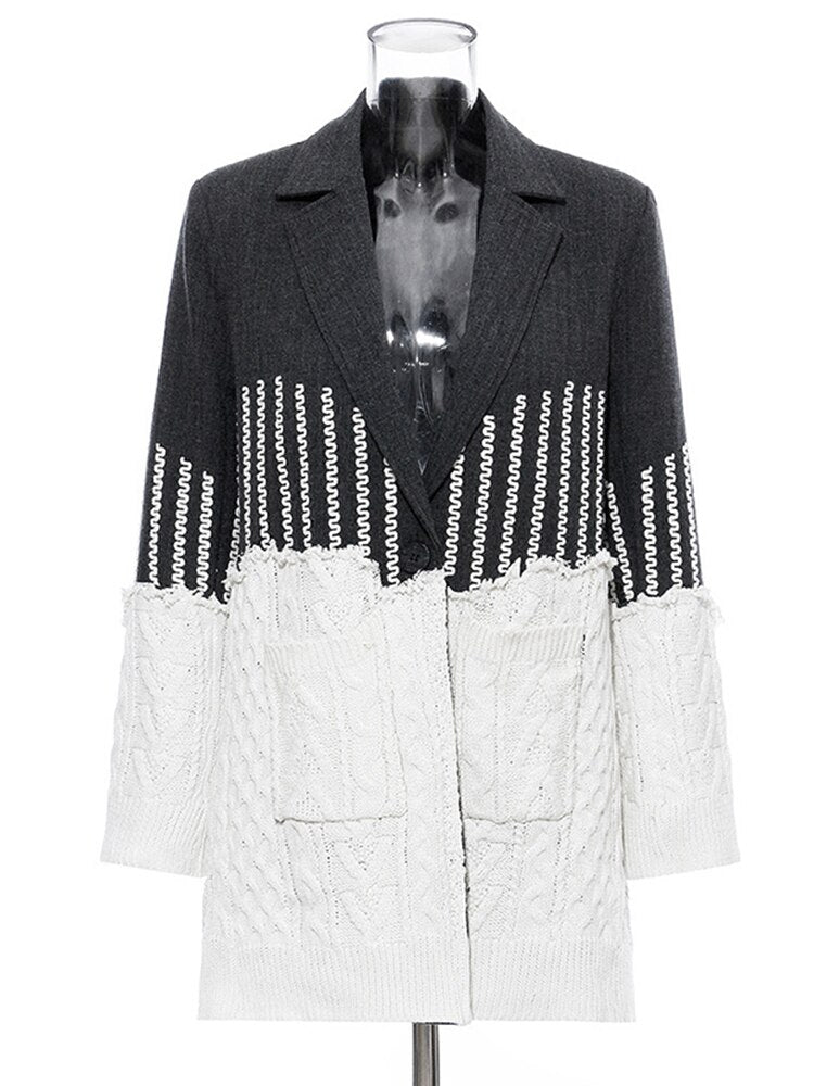 Split Contrast Blazer - Kelly Obi New York