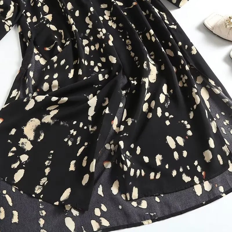 Spots Print Loose Midi Dress - Kelly Obi New York