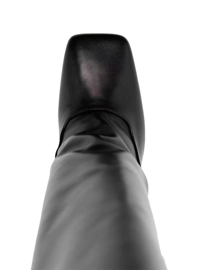 Square Toe Stiletto Knee Boots - Kelly Obi New York