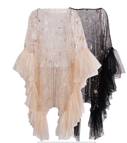 Star Shower Ruffle Sheer Dress - Kelly Obi New York