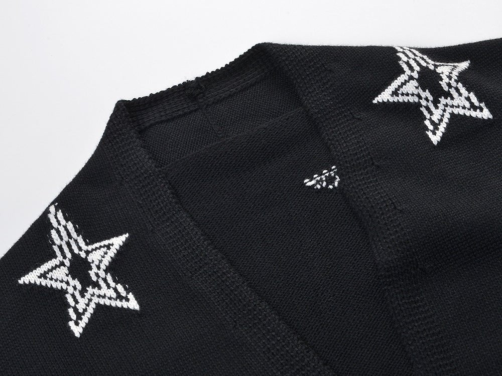 Star-Studded Belted Knit Jacket - Kelly Obi New York