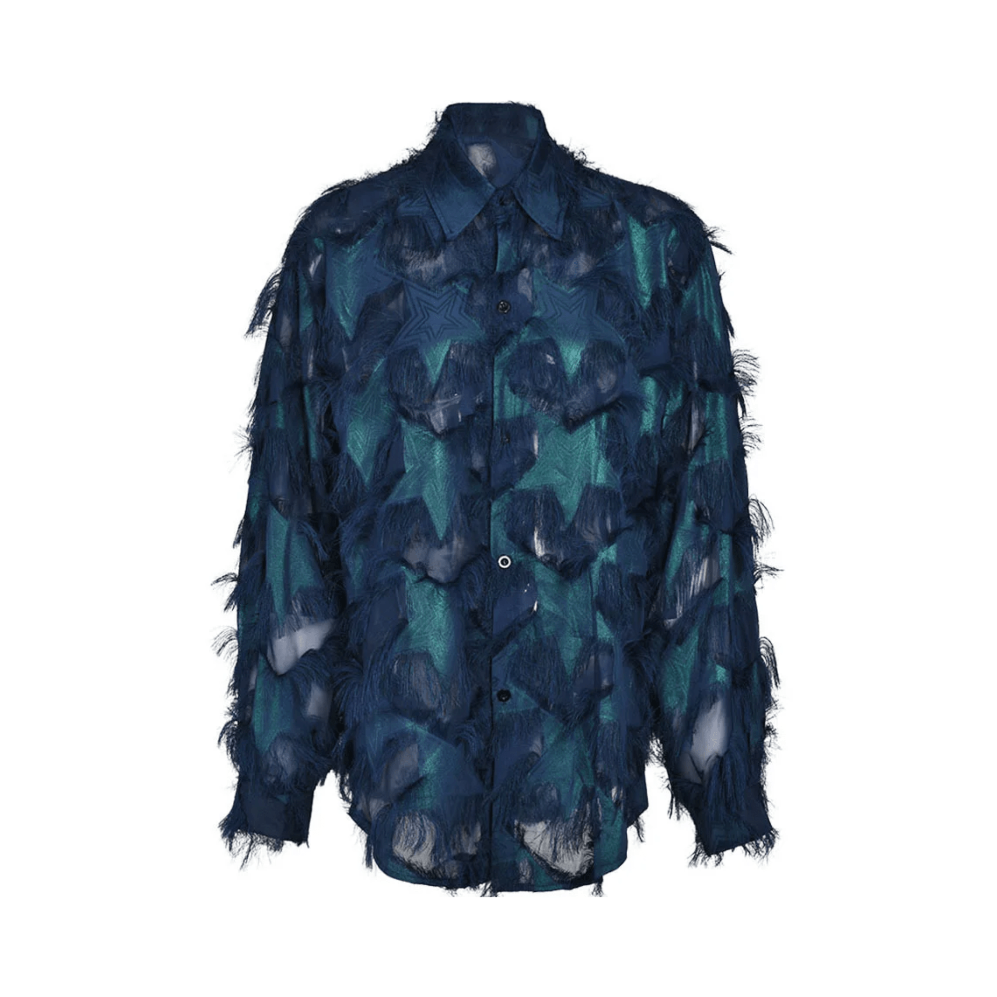 Stars Feathery Tassels Shirt - Kelly Obi New York