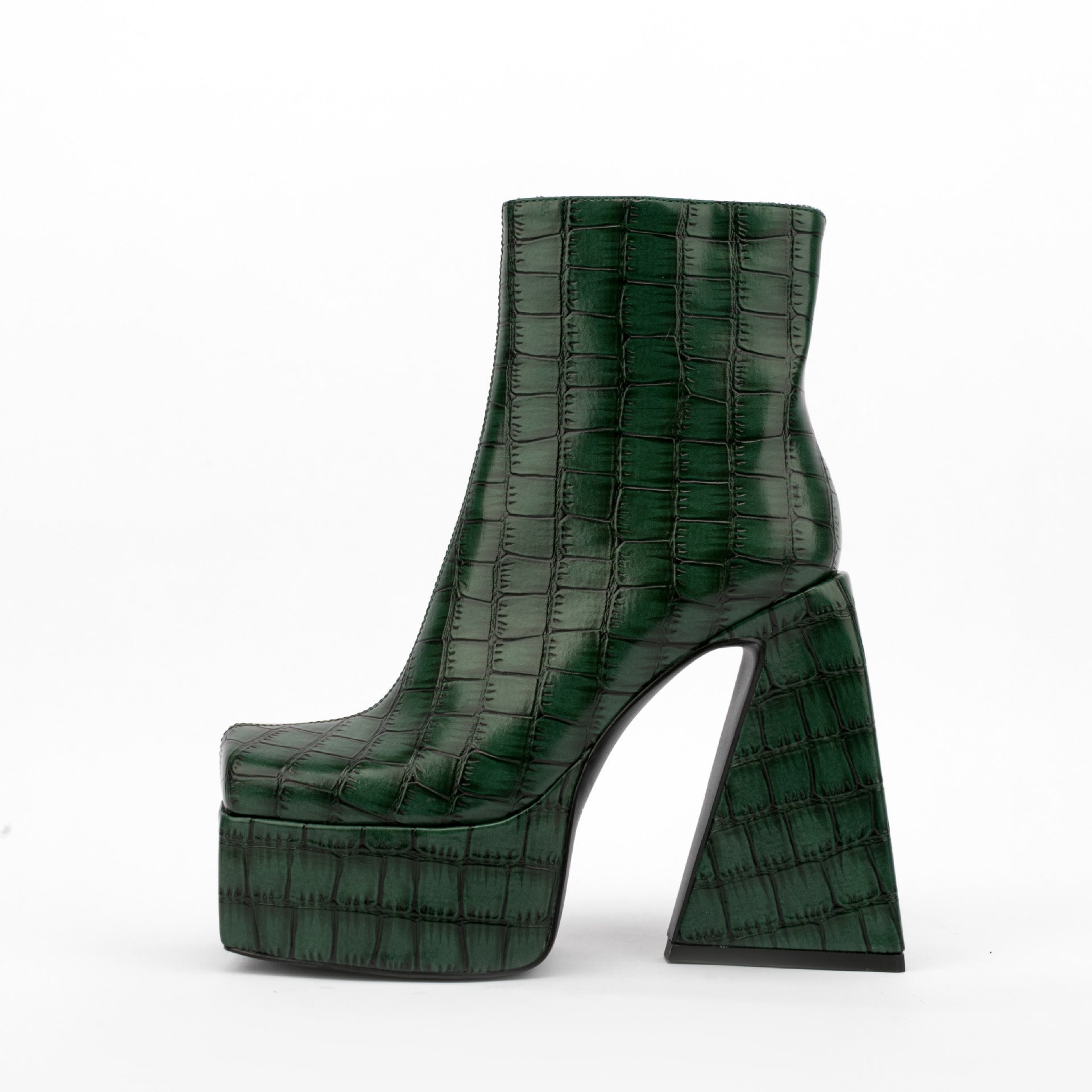 Stone Pattern High Heel Boots - Kelly Obi New York