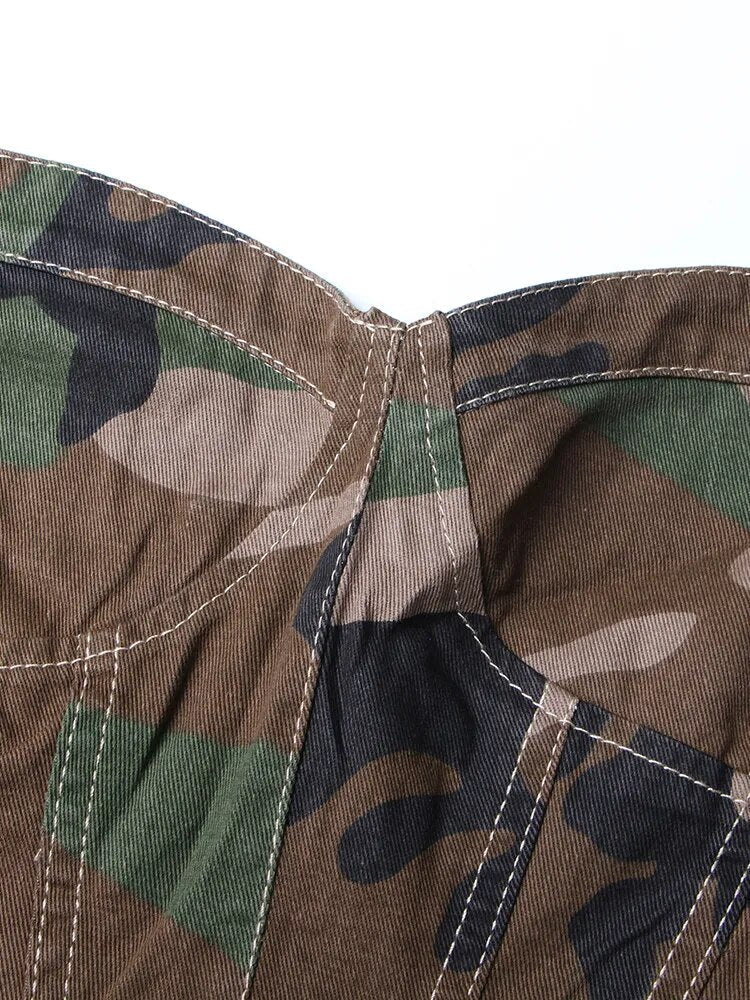 Strapless Patchwork Camouflage Vest - Kelly Obi New York