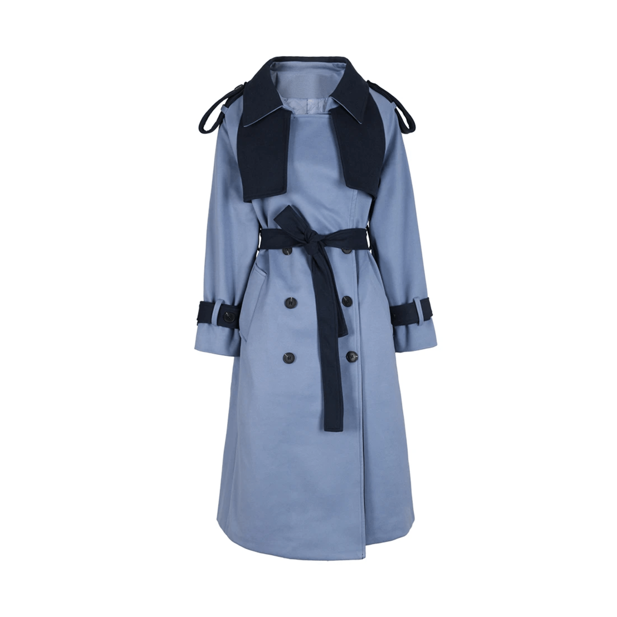 Strapped Cuffs Belted Woolen Coat - Kelly Obi New York