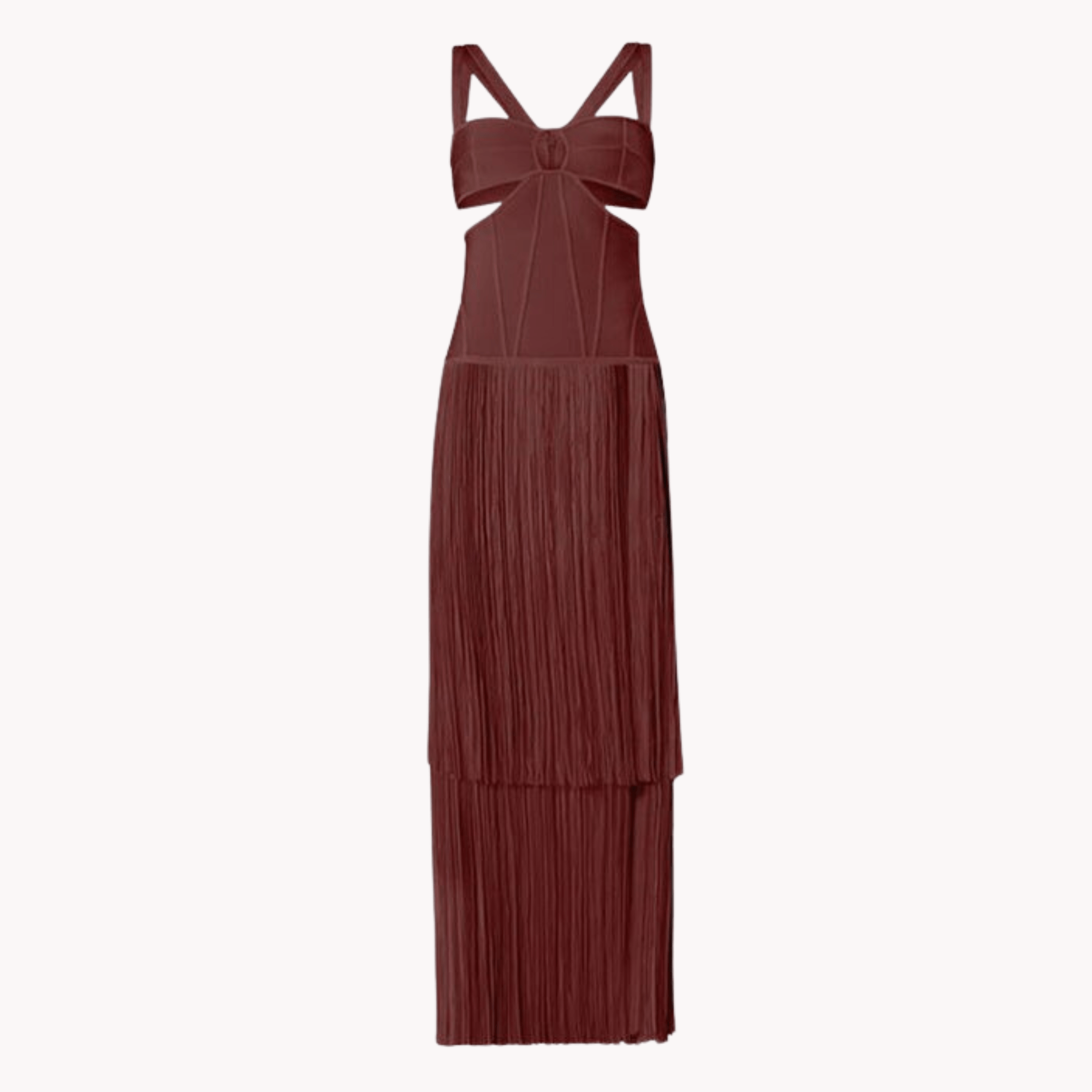 Strappy Cutout Fringed Dress - Kelly Obi New York