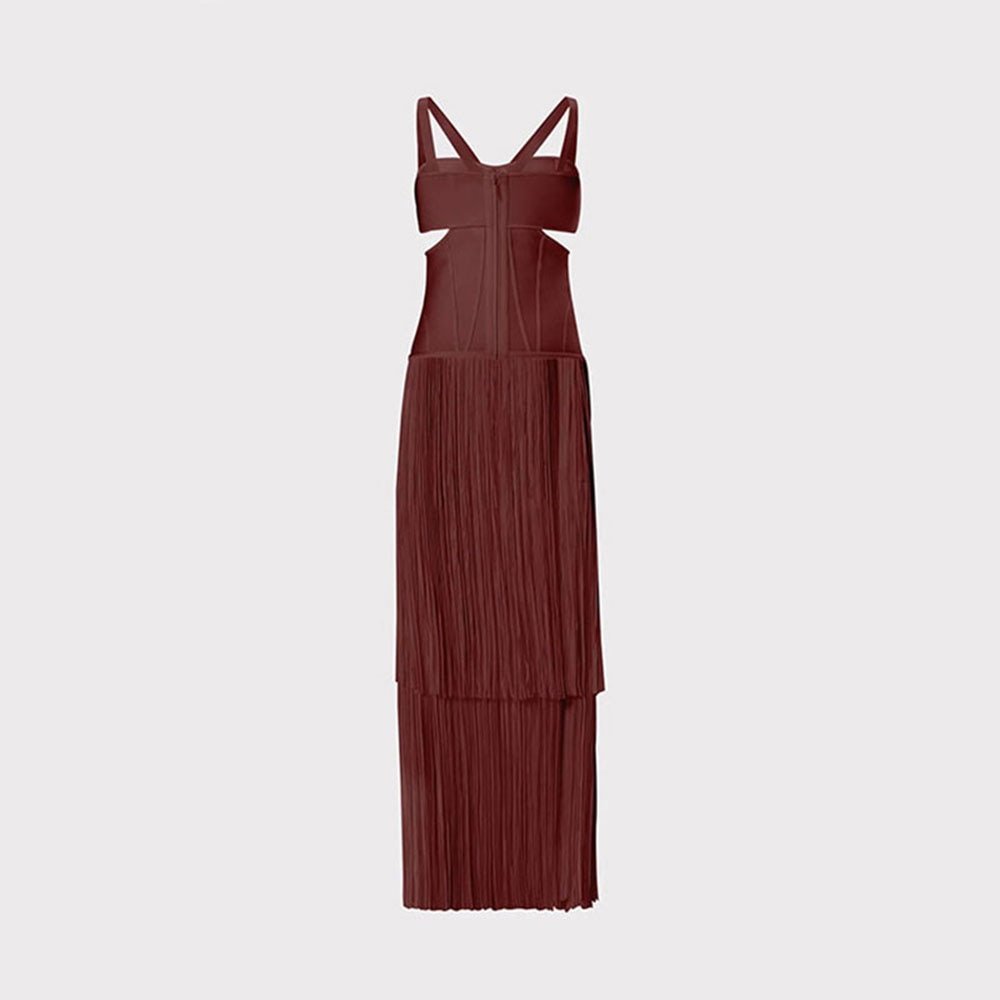 Strappy Cutout Fringed Dress - Kelly Obi New York