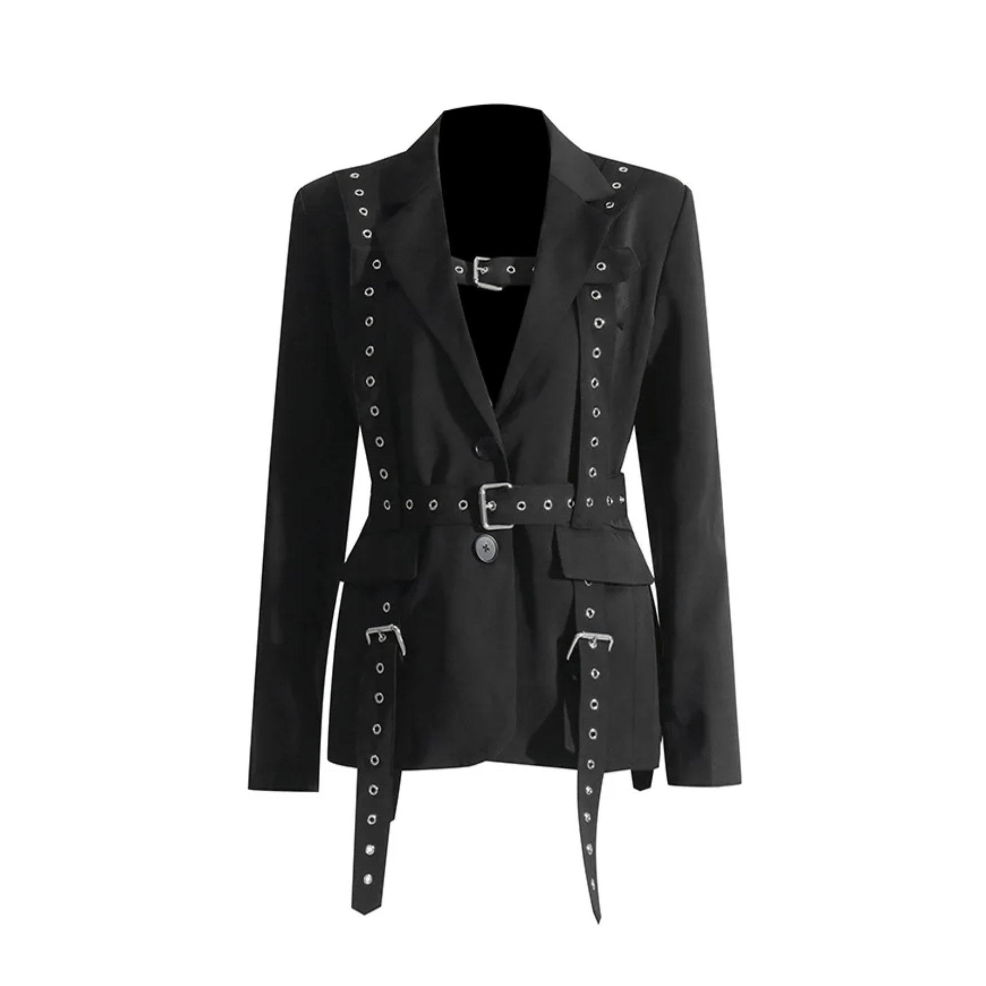 Straps Wrapped Belted Blazer - Kelly Obi New York