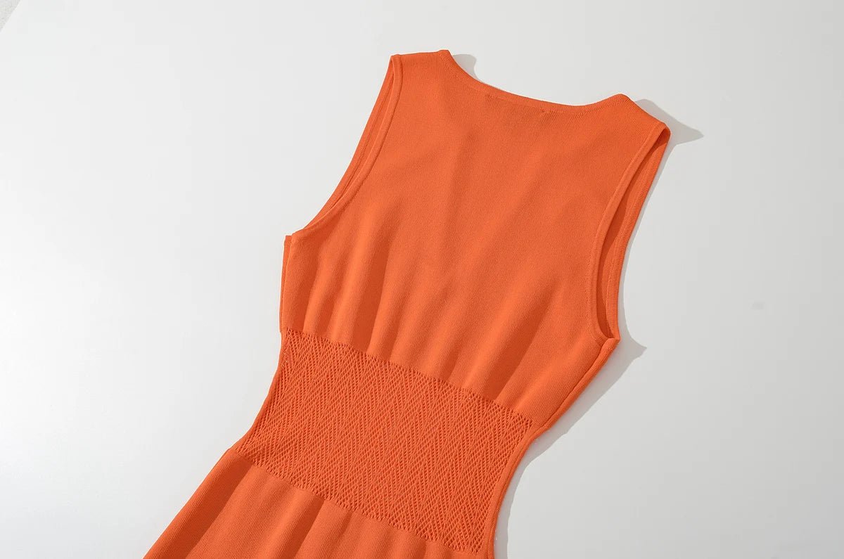 Stretchable Sleeveless Knit Mindi Dress - Kelly Obi New York