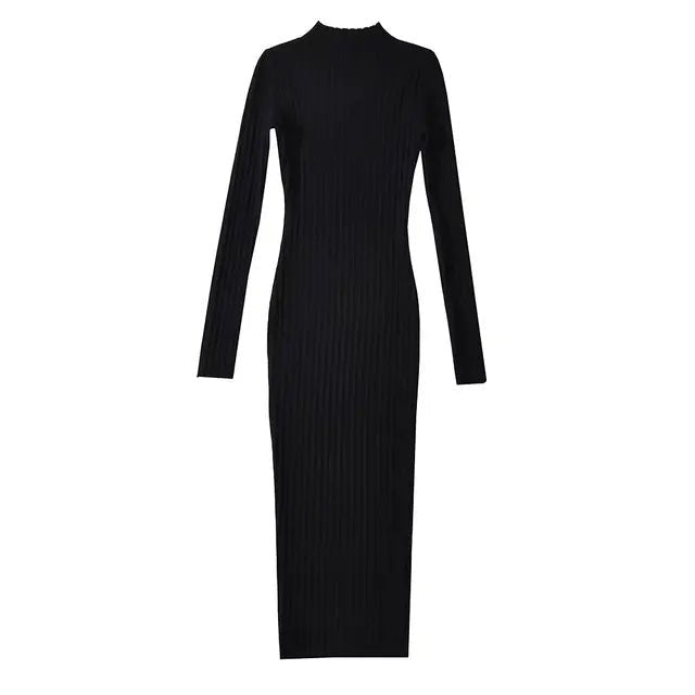 Stretchable Slim Midi Knit Dress - Kelly Obi New York