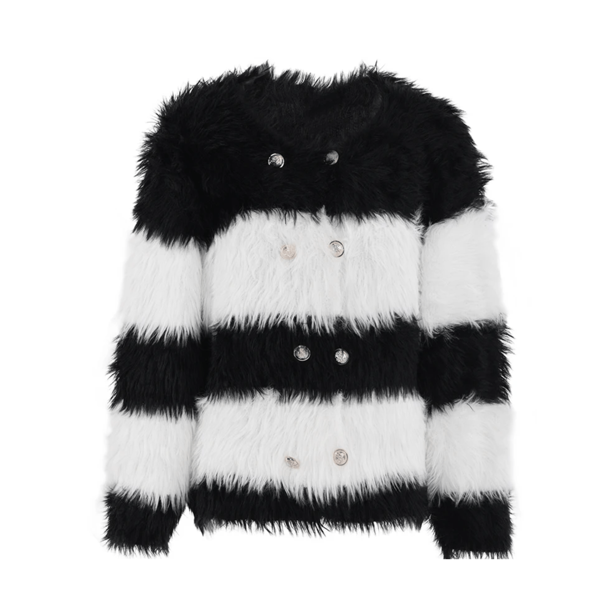 Striped Contrast Burr Knit Sweater - Kelly Obi New York