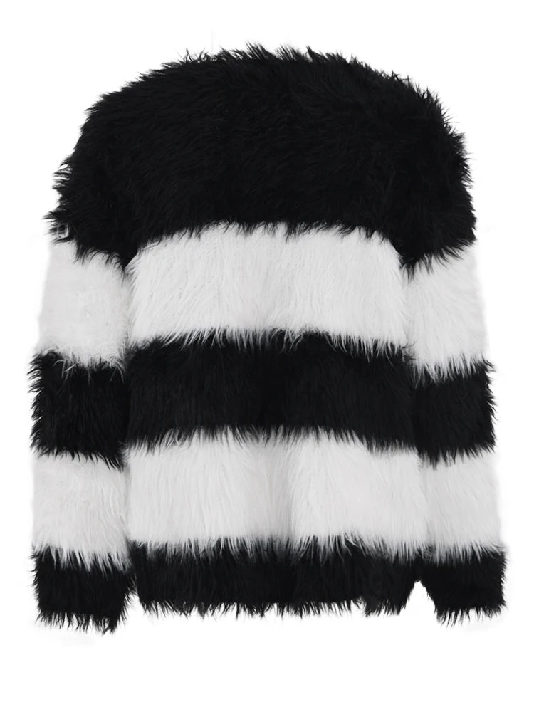 Striped Contrast Burr Knit Sweater - Kelly Obi New York