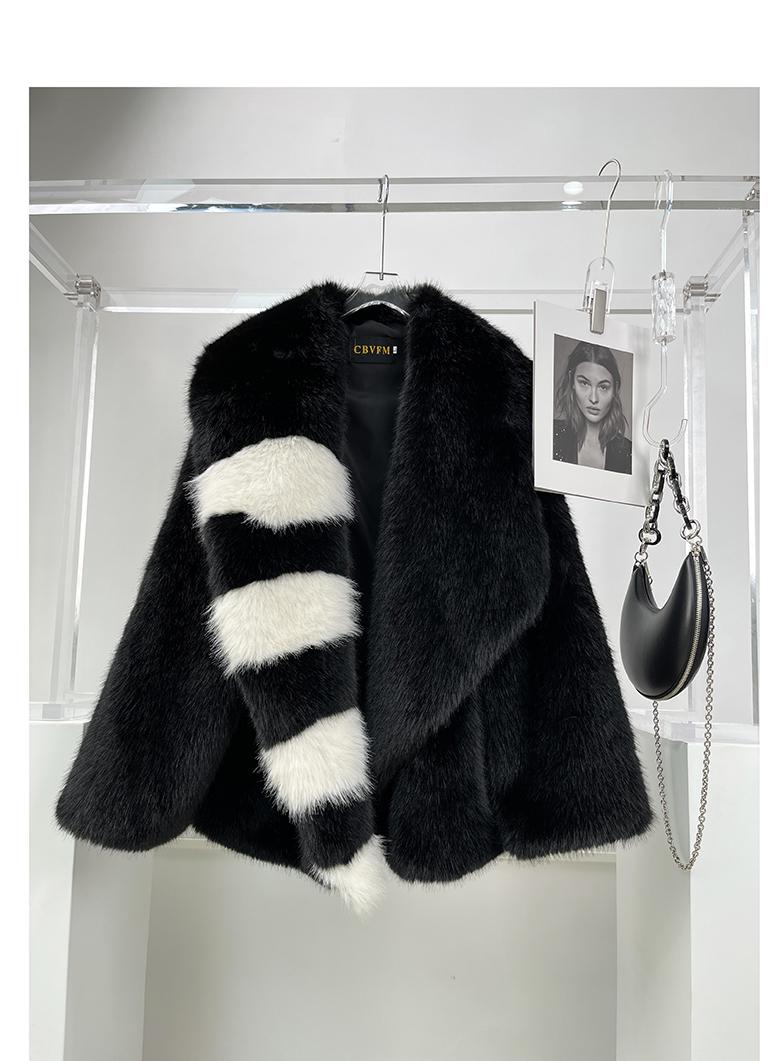Striped Faux Fur Coat - Kelly Obi New York