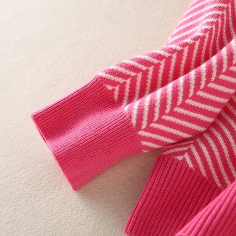 Striped Long Sleeve Knit Sweater - Kelly Obi New York