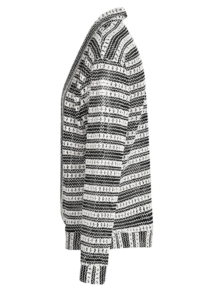 Striped Loose Knit Cardigan - Kelly Obi New York