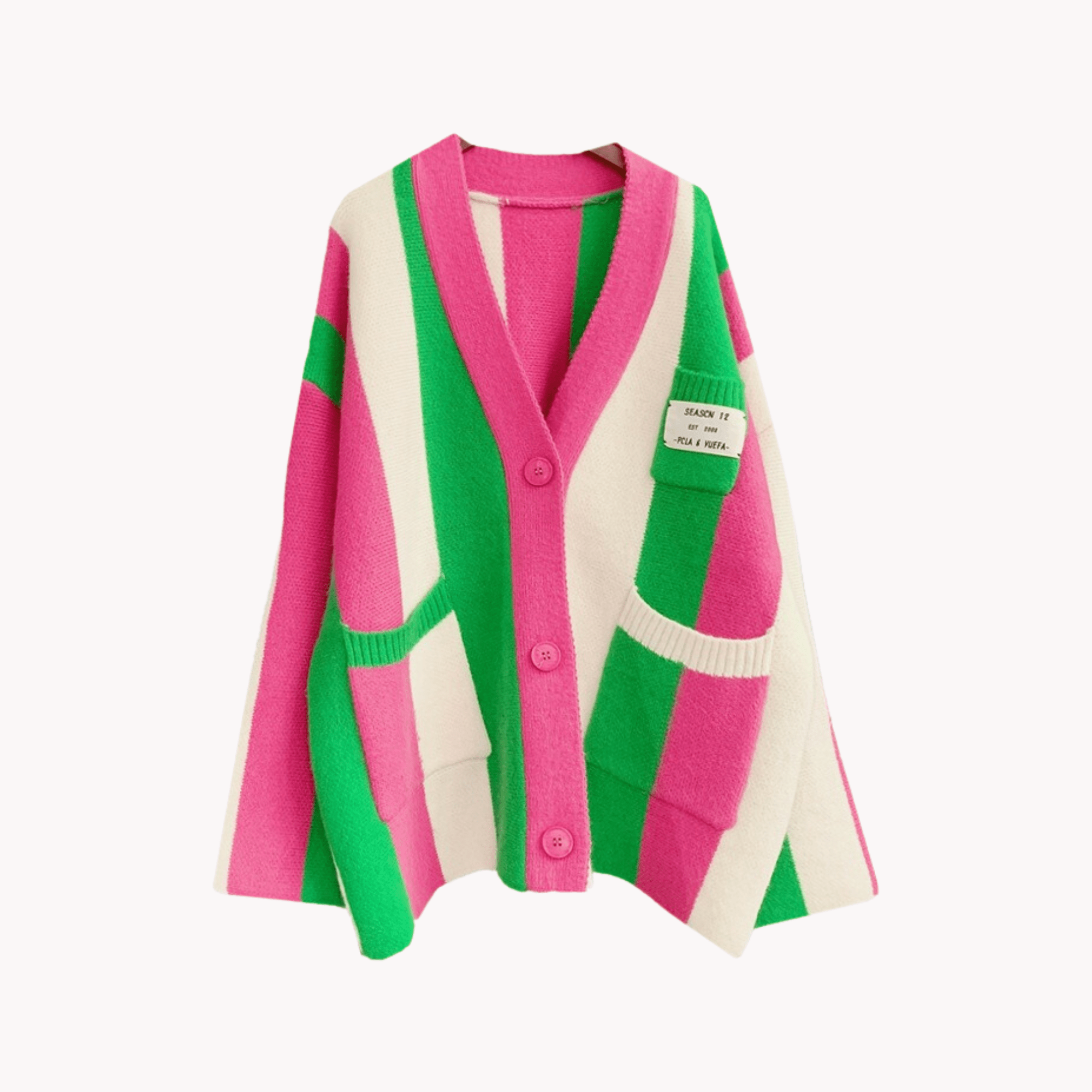 Striped Loose Knitted Cardigan - Kelly Obi New York