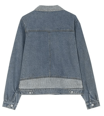 Striped Patchwork Denim Jacket - Kelly Obi New York