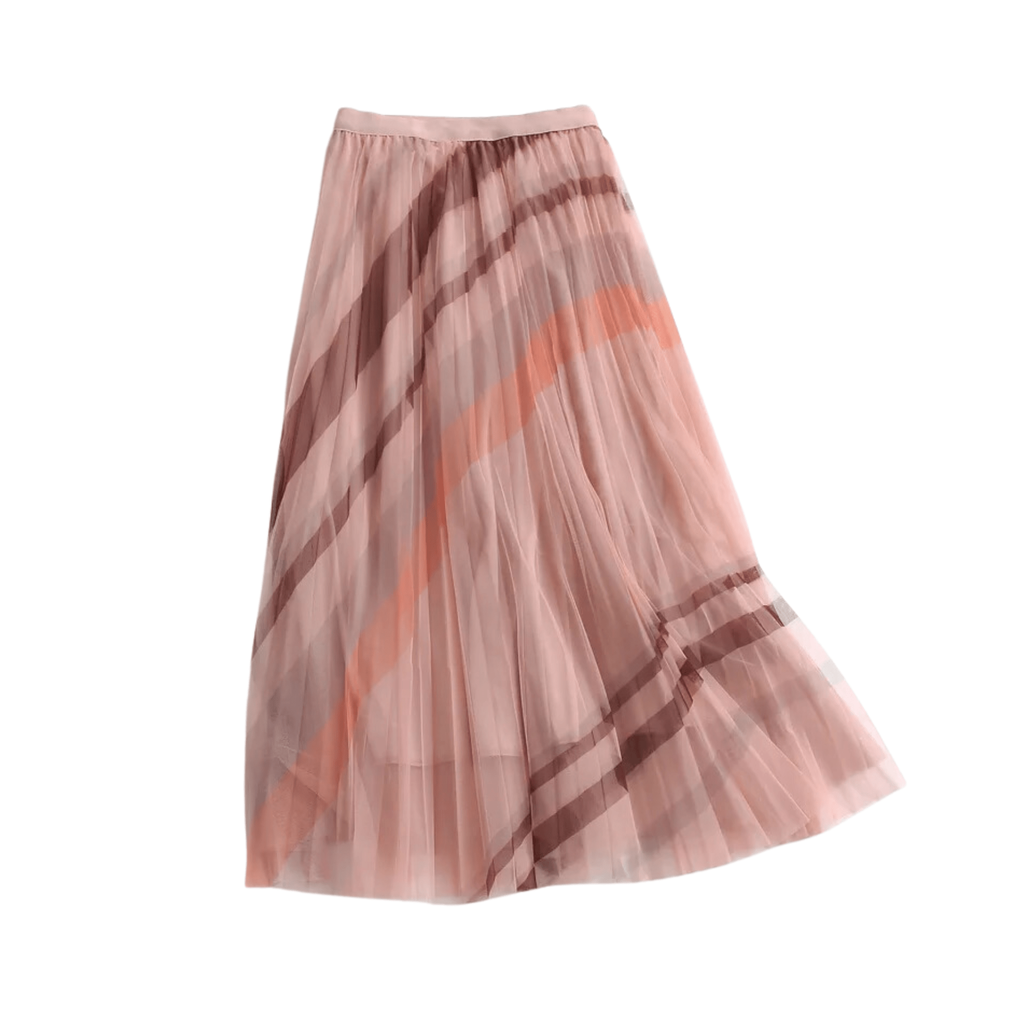 Striped Pleated Tulle Skirt - Kelly Obi New York