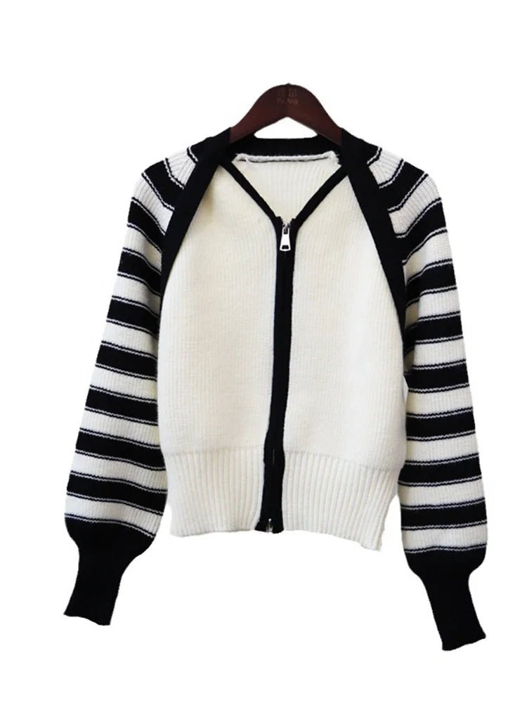 Striped Sleeves Knit Sweater - Kelly Obi New York