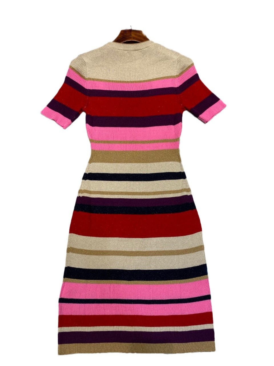 Striped Slim Fit Knit Dress - Kelly Obi New York