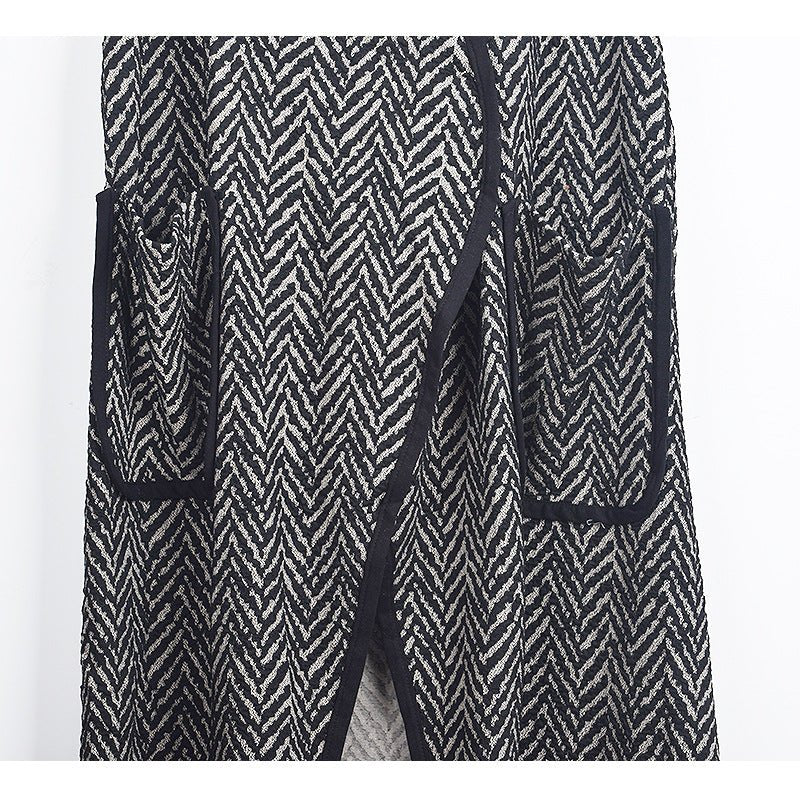 Stripes Long Vest with Pockets - Kelly Obi New York