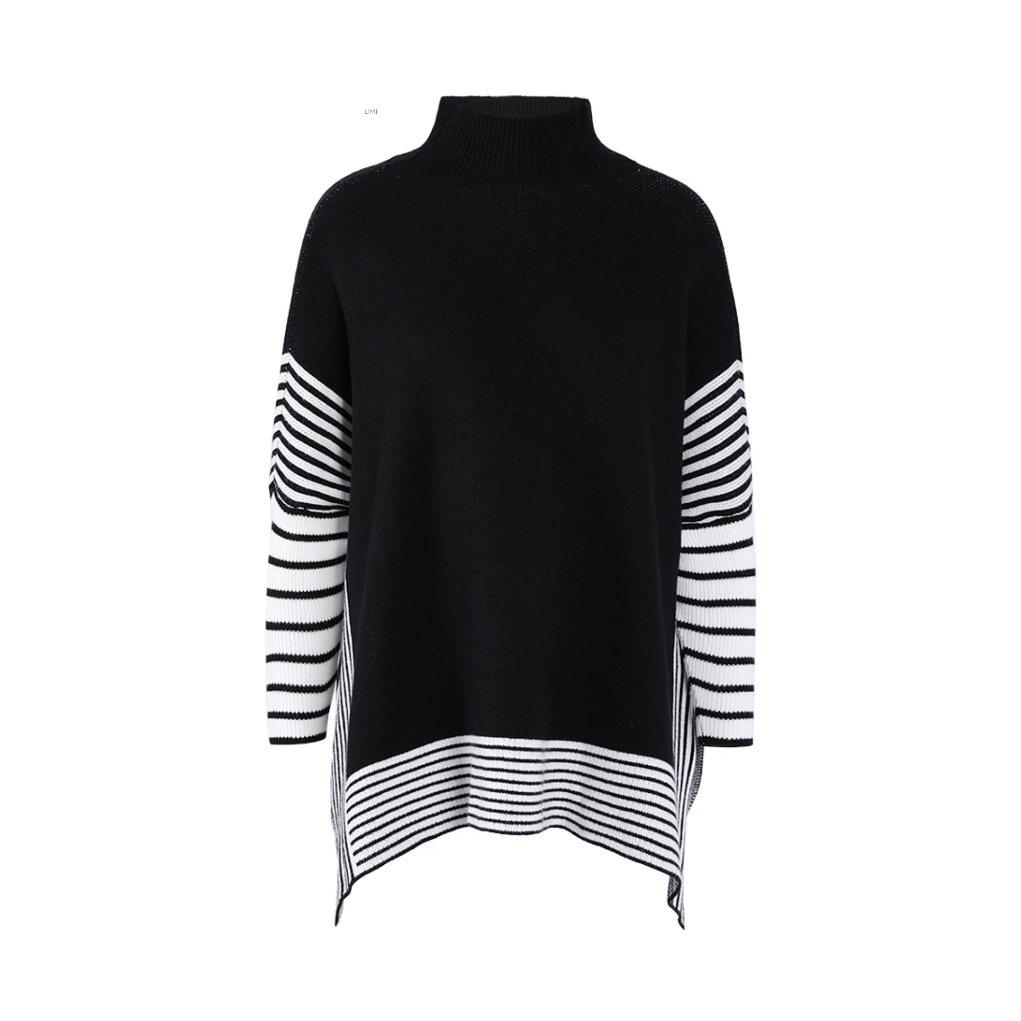 Stripes Mock Cape Knitted Top - Kelly Obi New York