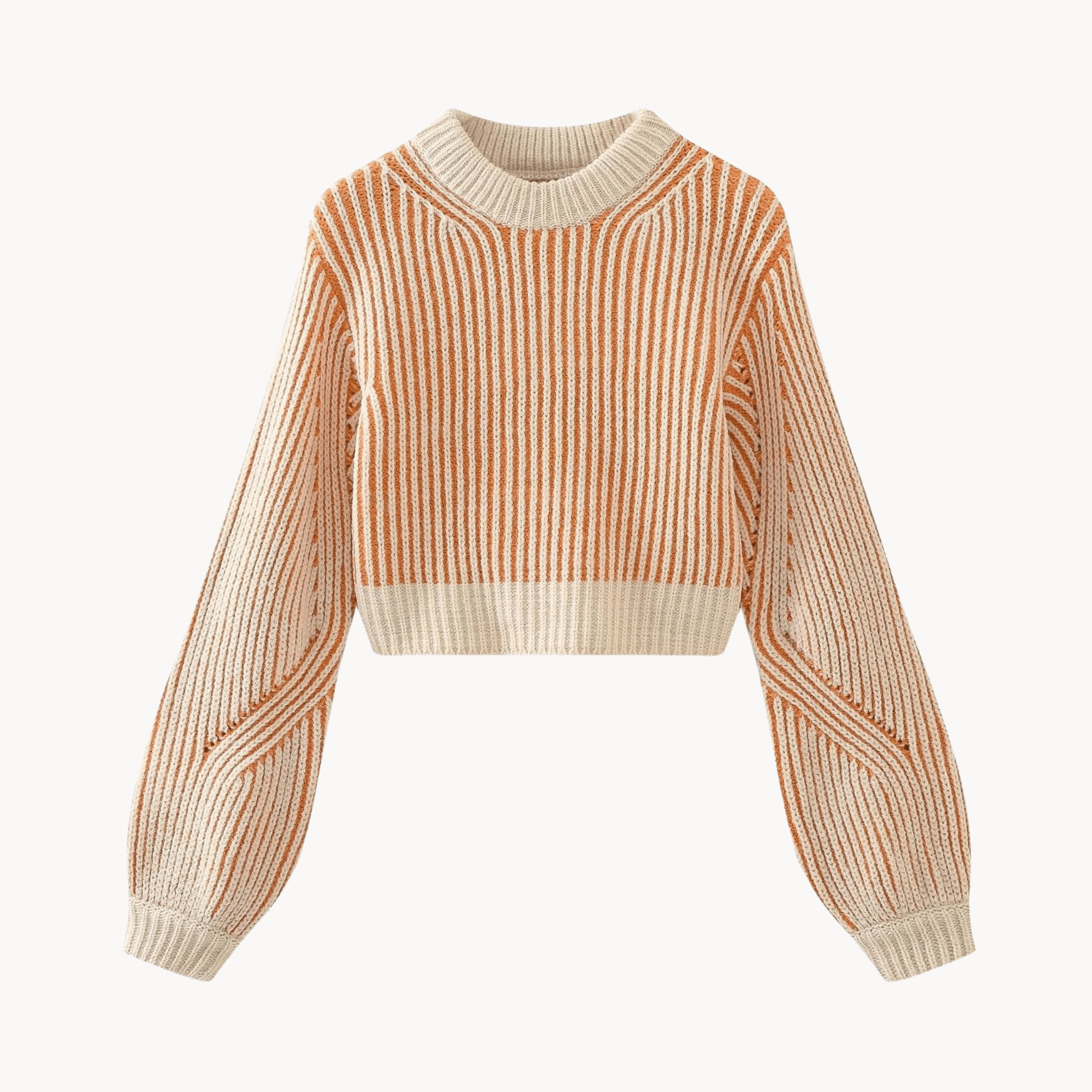 Stripes Round Neck Knitted Sweater - Kelly Obi New York