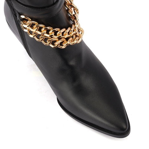 Studded Faux Leather Boots - Kelly Obi New York