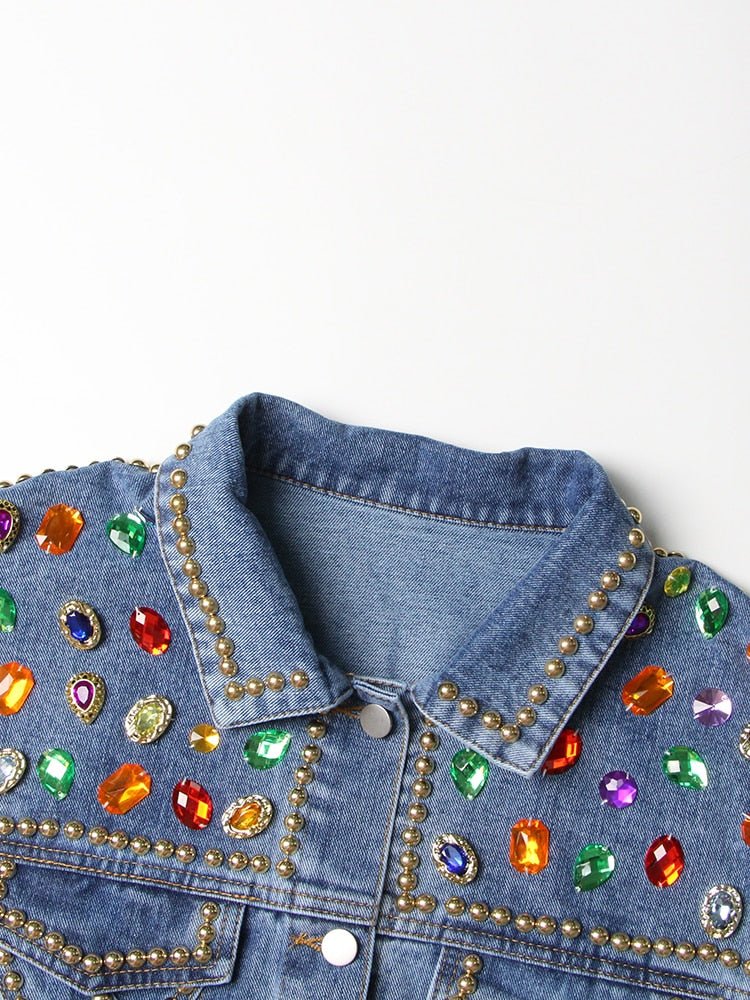 Studded Hollow Out Patchwork Jacket - Kelly Obi New York