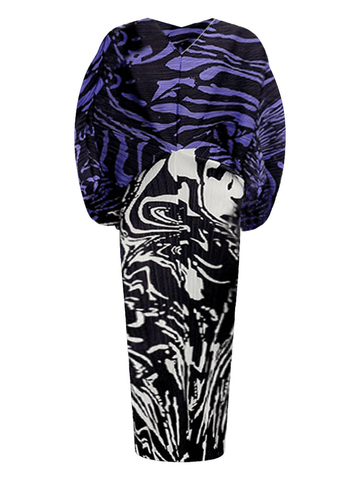 Swirl Contrast Pleated Dress - Kelly Obi New York