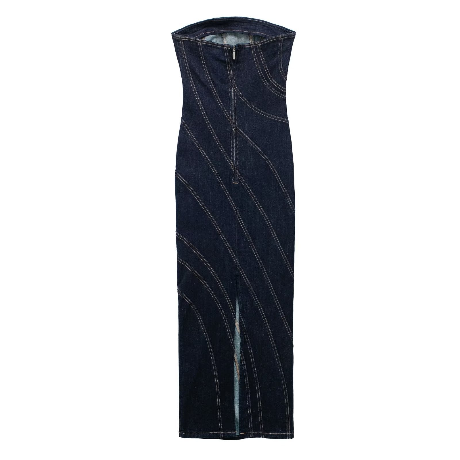 Swirl Thread Denim Dress - Kelly Obi New York