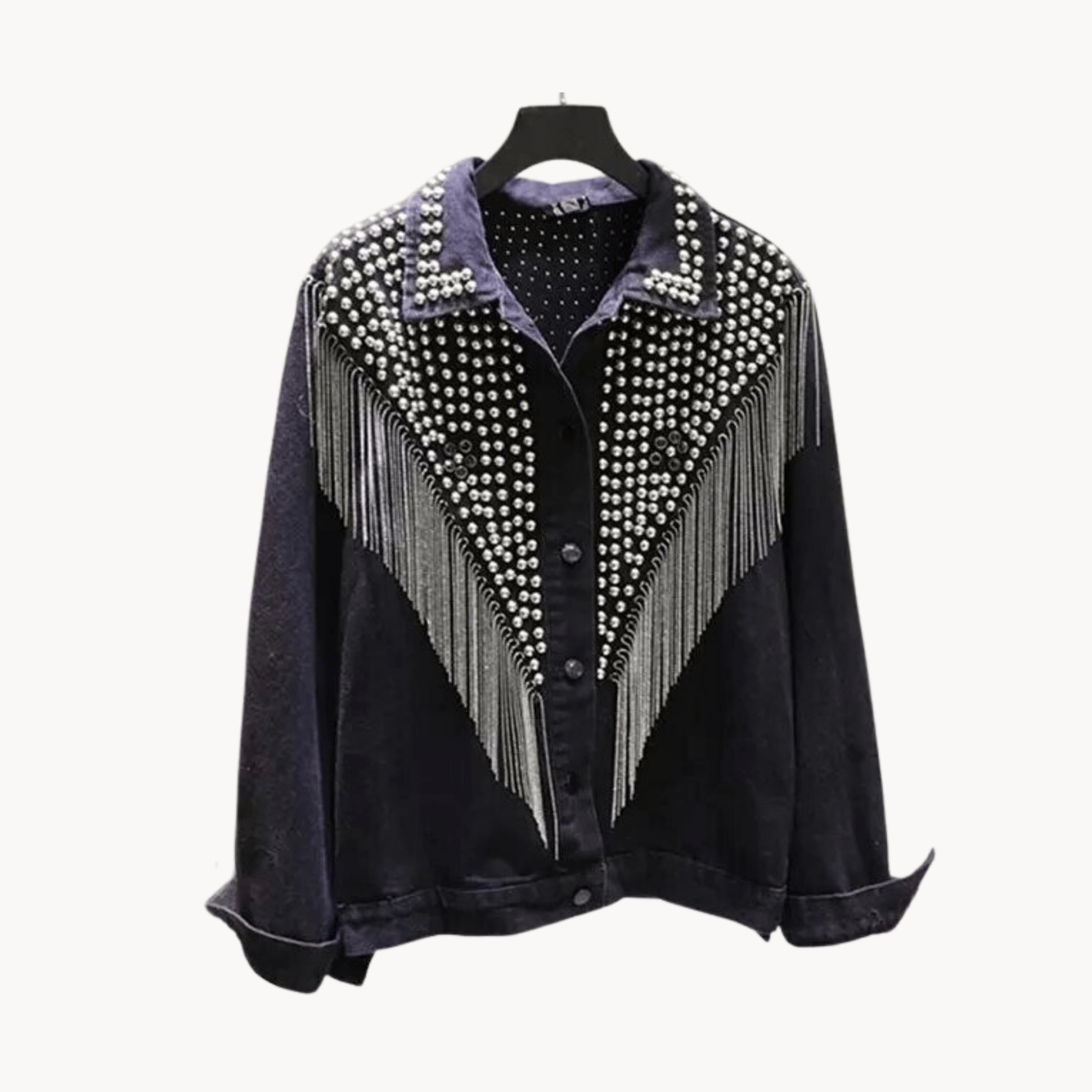 Tassel Bohemian Beading Denim Jacket - Kelly Obi New York