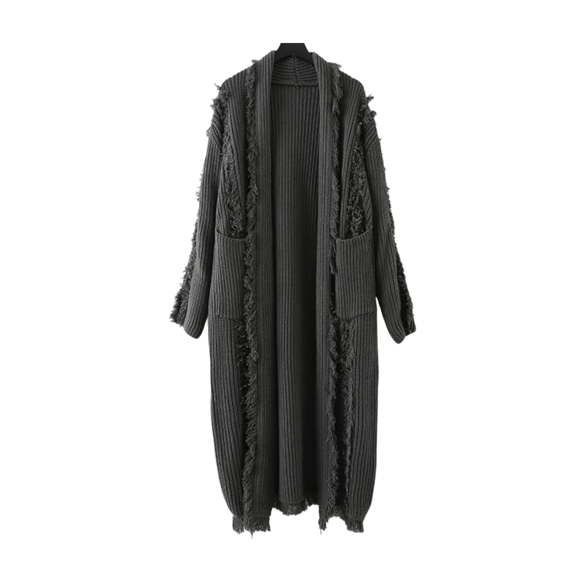 Tassel Burrs Knit Long Coat - Kelly Obi New York